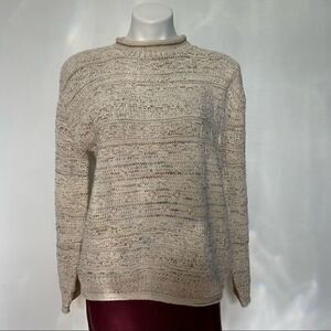 Vintage Mock Neck Textured Oatmeal sweater